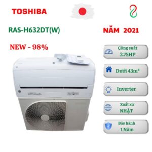 Máy lạnh Toshiba nội địa Nhật 2.75HP RAS-H632DT-W 2 chiều Inverter điện 200V