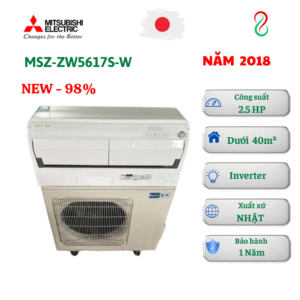 Máy lạnh Mitsubishi nội địa Nhật MSZ-ZW5617S-W Vip 2 chiều 2018