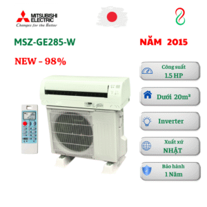 Máy lạnh nội địa Nhật Mitsubishi 1.5HP MSZ-GE285-W Inverter 2 chiều