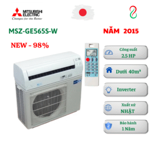 Máy lạnh nội địa Nhật Mitsubishi 2.5HP MSZ-GE565S-W Inverter 2 chiều