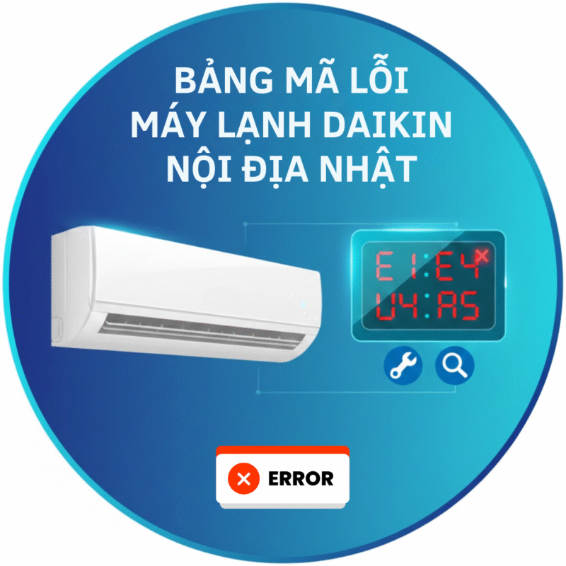 Bảng mã lỗi máy lạnh Daikin nội địa Nhật