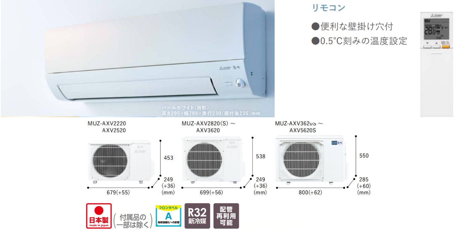 Thông số kích thước dòng máy lạnh AXV2220